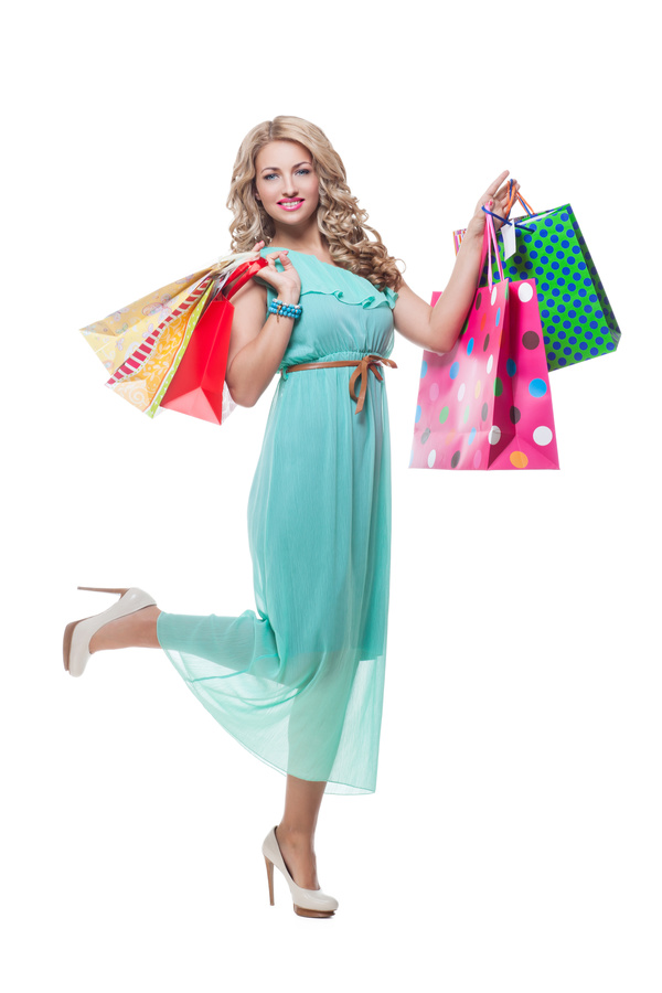 woman holding shopping bag Stock Photo 02