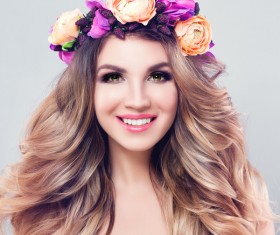 young girls with wreaths on head Stock Photo 02