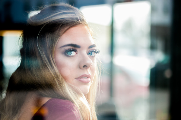 young woman with big eyes Stock Photo
