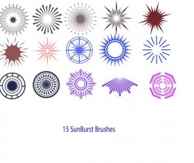 15 Kind Sun Burst Photoshop Brushes