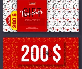 200 gift voucher template vector
