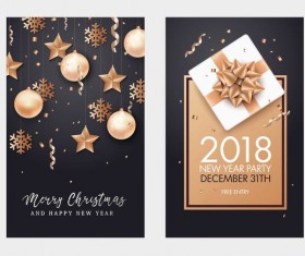2018 christmas and new year party flyer template vector