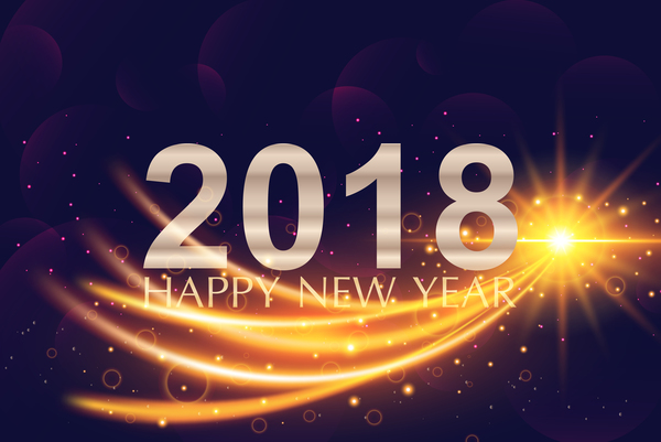 2018 new year abstract light background vector 01