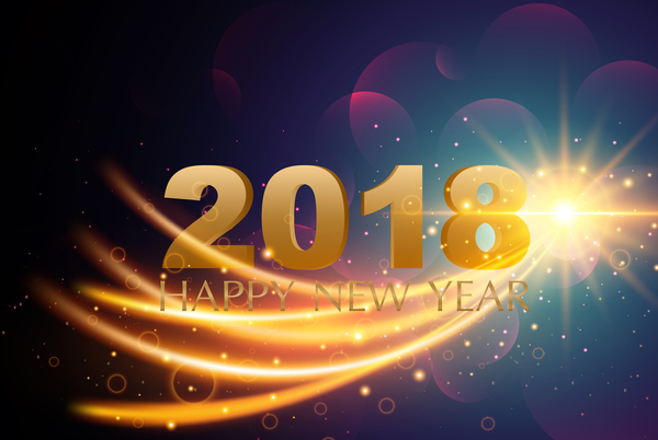 2018 new year abstract light background vector 02