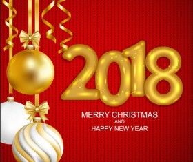 2018 new year and red fabric background vector