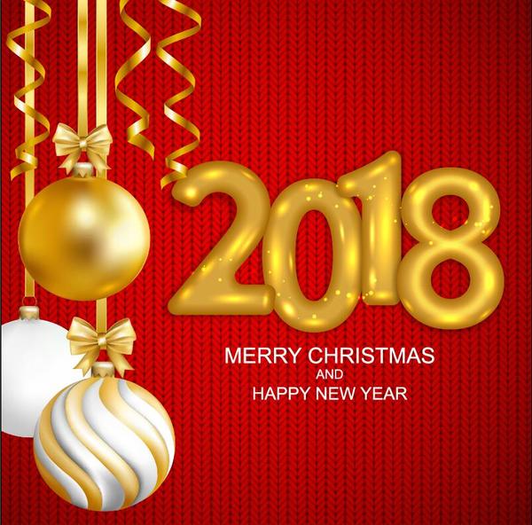 2018 new year and red fabric background vector
