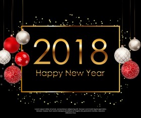 2018 new year background with christmas balloon vector