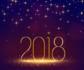 2018 new year background with stars lights vector