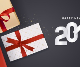 2018 new year black background with gift boxs vector 01