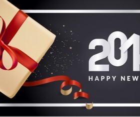 2018 new year black background with gift boxs vector 04