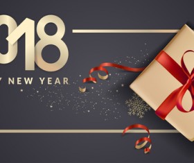 2018 new year black background with gift boxs vector 07