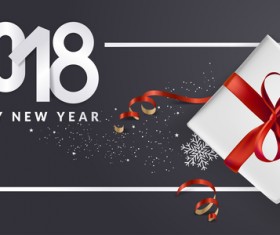 2018 new year black background with gift boxs vector 09