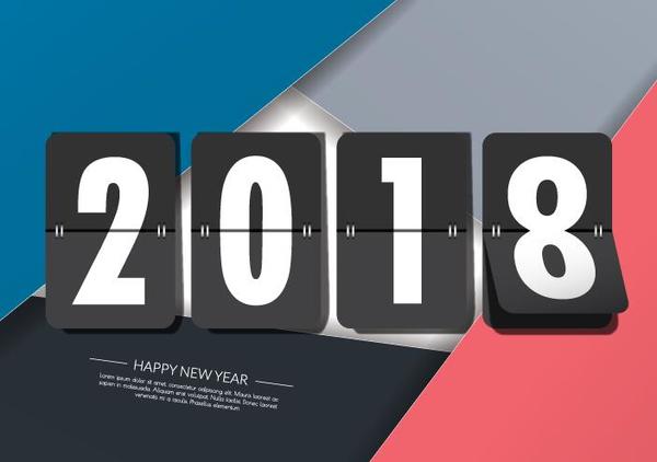 2018 new year business styles background vector
