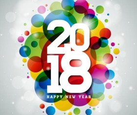2018 new year colored halation background vector