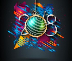 2018 new year grunge background vector