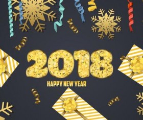 2018 new year holiday background vector