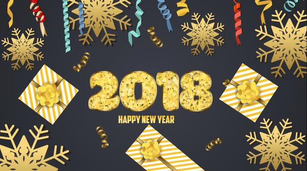 2018 new year holiday background vector
