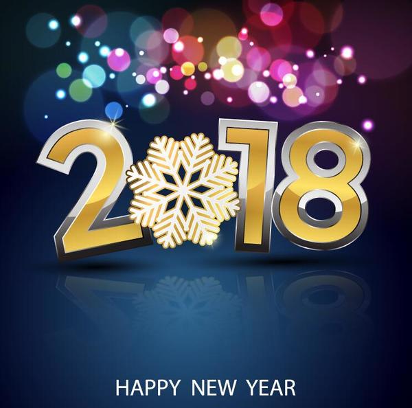 2018 new year with shiny holiday background vector