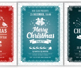 3 Kind christmas party poster template vector