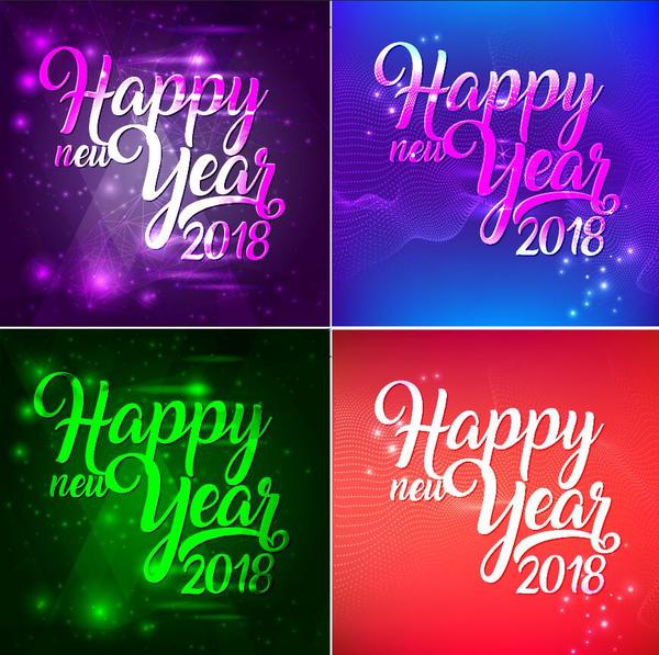 4 Kind 2018 new year background vector design