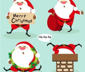 4 Kind funny santa with christmas vector