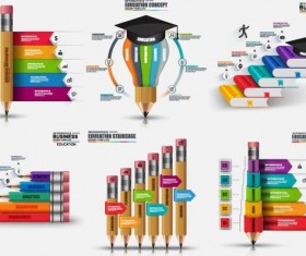 6 Kind education infographic template vector