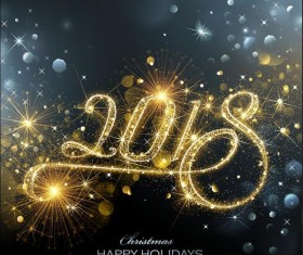 Abstract 2018 holiday background design vector