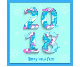Abstract 2018 new year text design vector
