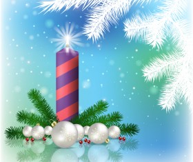 Abstract blue background with christmas decorations vector 01