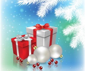 Abstract blue background with christmas decorations vector 03