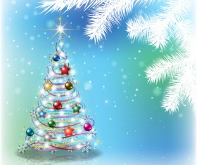 Abstract blue background with christmas decorations vector 05