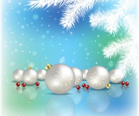 Abstract blue background with christmas decorations vector 06