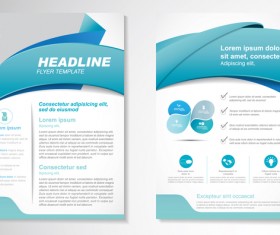 Abstract business flyer with brochure cover template vector 01