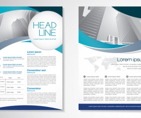 Abstract business flyer with brochure cover template vector 03