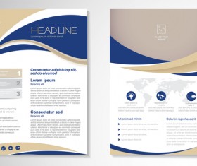 Abstract business flyer with brochure cover template vector 04