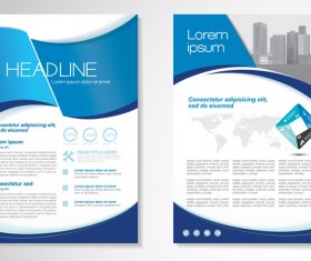 Abstract business flyer with brochure cover template vector 05