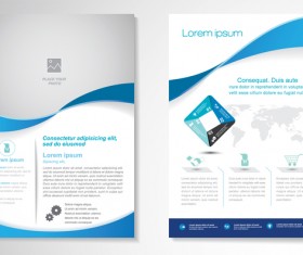 Abstract business flyer with brochure cover template vector 06