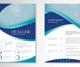 Abstract business flyer with brochure cover template vector 07