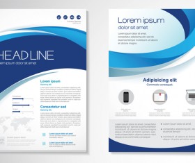 Abstract business flyer with brochure cover template vector 08
