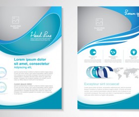 Abstract business flyer with brochure cover template vector 09