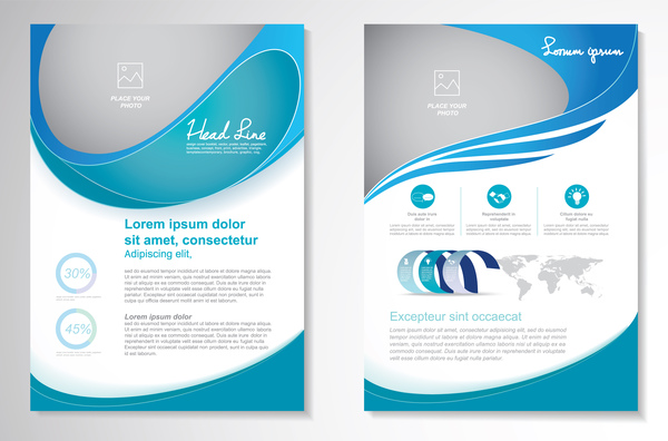 Abstract business flyer with brochure cover template vector 09