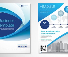 Abstract business flyer with brochure cover template vector 13