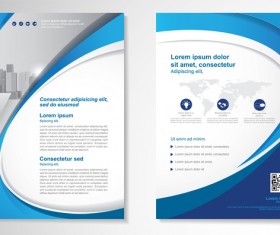 Abstract business flyer with brochure cover template vector 14