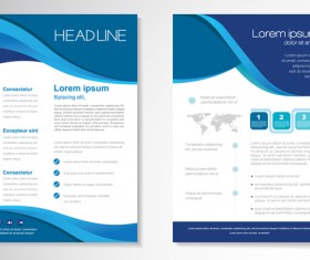 Abstract business flyer with brochure cover template vector 15
