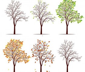 Abstract tree illustration vector set 02
