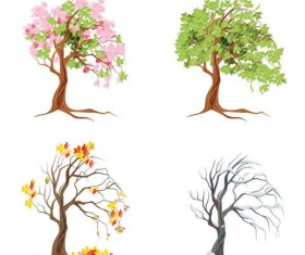 Abstract tree illustration vector set 03