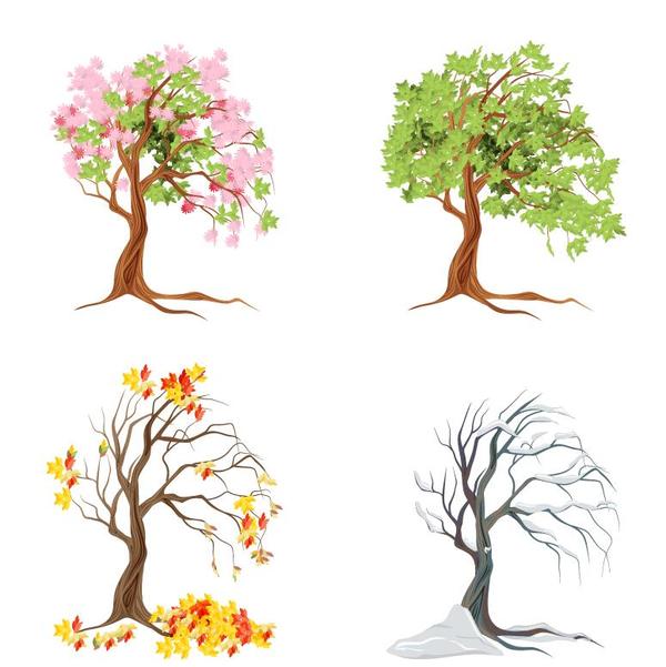 Abstract tree illustration vector set 03