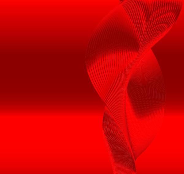 Abstract wavy lines with red background vector
