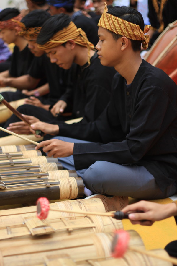 Asian traditional percussion performance Stock Photo