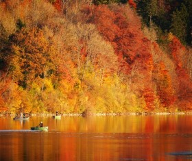 Autumn riverside landscape Stock Photo